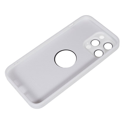 For iPhone 14 Pro TPU Magnetic Phone Case Aluminum Alloy Ring Logo View AG Matte Cover with Lens Protector