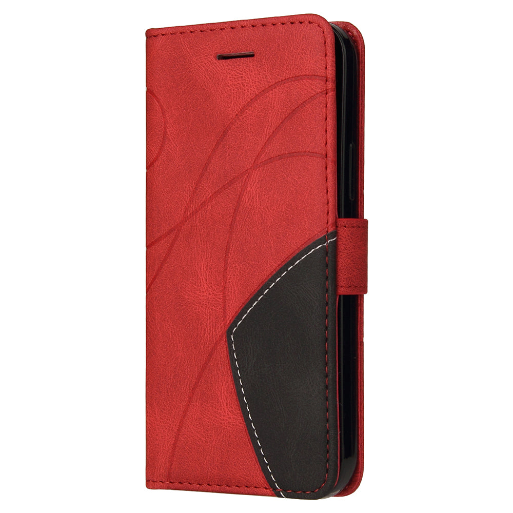 KT Leather Series-1 For iPhone 15 Pro Max Phone Leather Case Dual-color Splicing Wallet Stand Phone Cover
