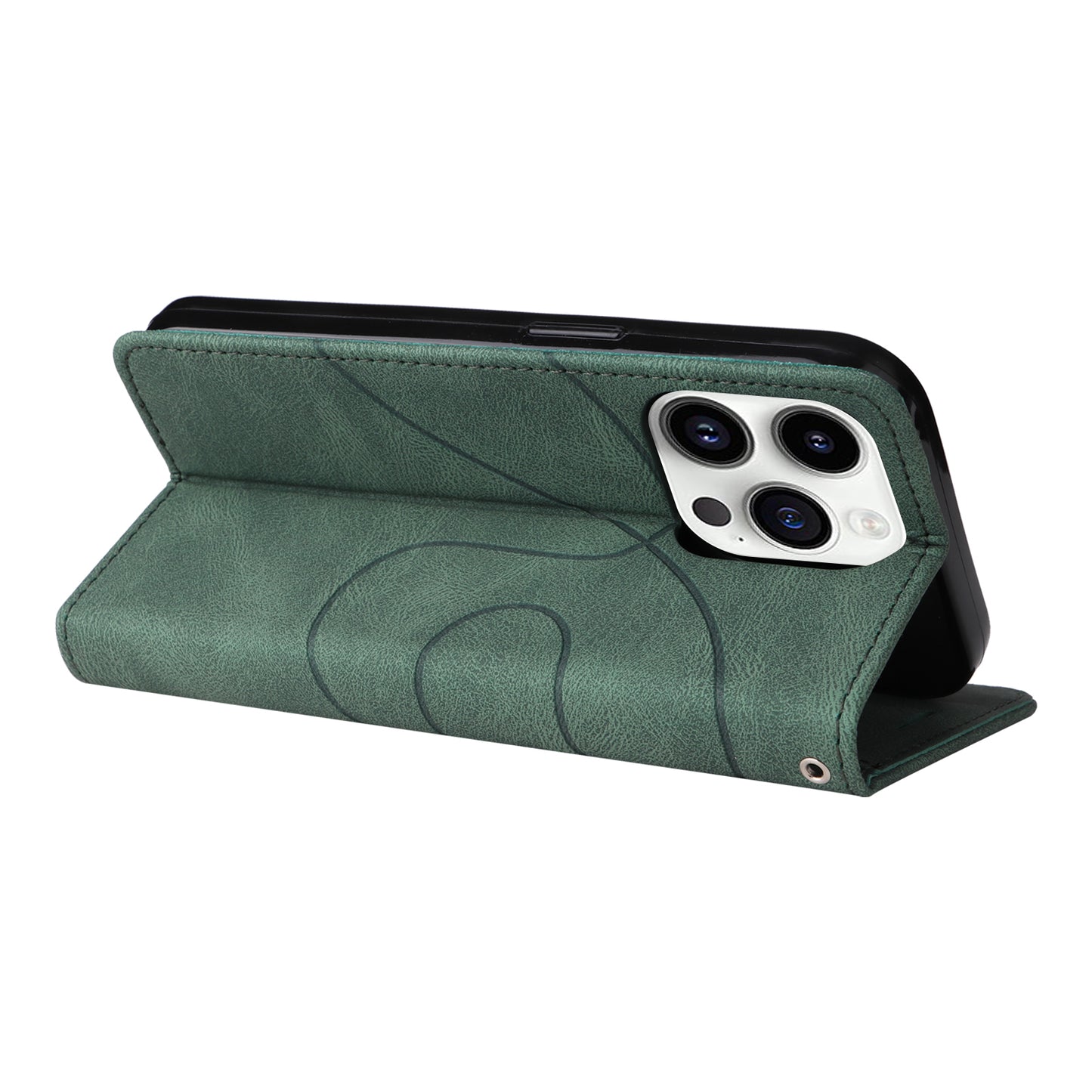 KT Leather Series-1 For iPhone 15 Pro Wallet Phone Cover Dual-color Splicing Stand Phone Leather Case