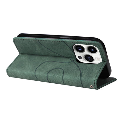 KT Leather Series-1 For iPhone 15 Pro Wallet Phone Cover Dual-color Splicing Stand Phone Leather Case