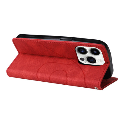 KT Leather Series-1 For iPhone 15 Pro Wallet Phone Cover Dual-color Splicing Stand Phone Leather Case