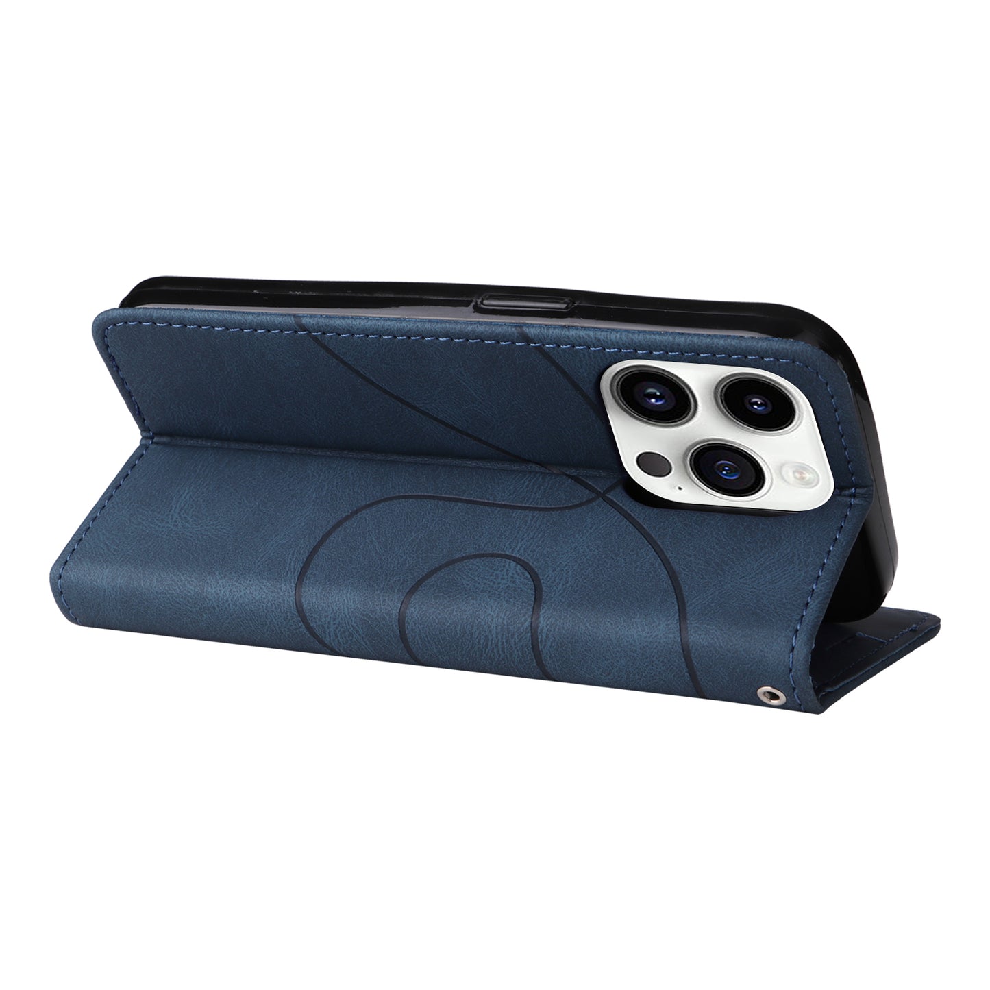 KT Leather Series-1 For iPhone 15 Pro Wallet Phone Cover Dual-color Splicing Stand Phone Leather Case