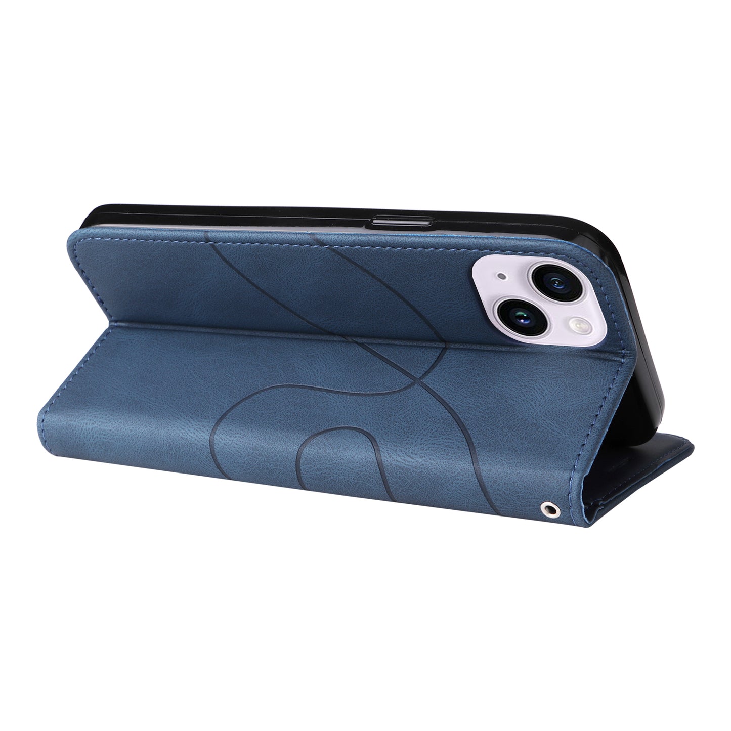 KT Leather Series-1 For iPhone 15 Plus PU Leather Stand Phone Wallet Case Dual-color Splicing Phone Cover