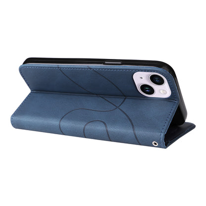 KT Leather Series-1 For iPhone 15 Plus PU Leather Stand Phone Wallet Case Dual-color Splicing Phone Cover
