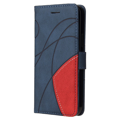 KT Leather Series-1 For iPhone 15 Plus PU Leather Stand Phone Wallet Case Dual-color Splicing Phone Cover