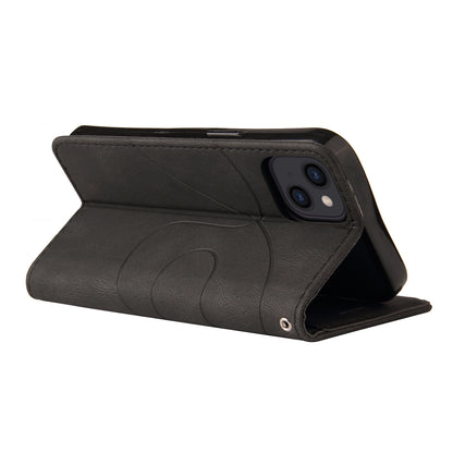 KT Leather Series-1 For iPhone 15 Wallet PU Leather Case Dual-color Splicing Anti-drop Stand Cover