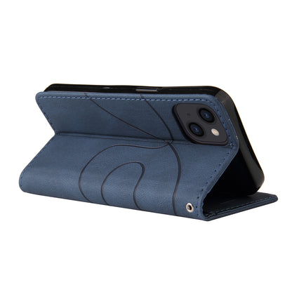 KT Leather Series-1 For iPhone 15 Wallet PU Leather Case Dual-color Splicing Anti-drop Stand Cover