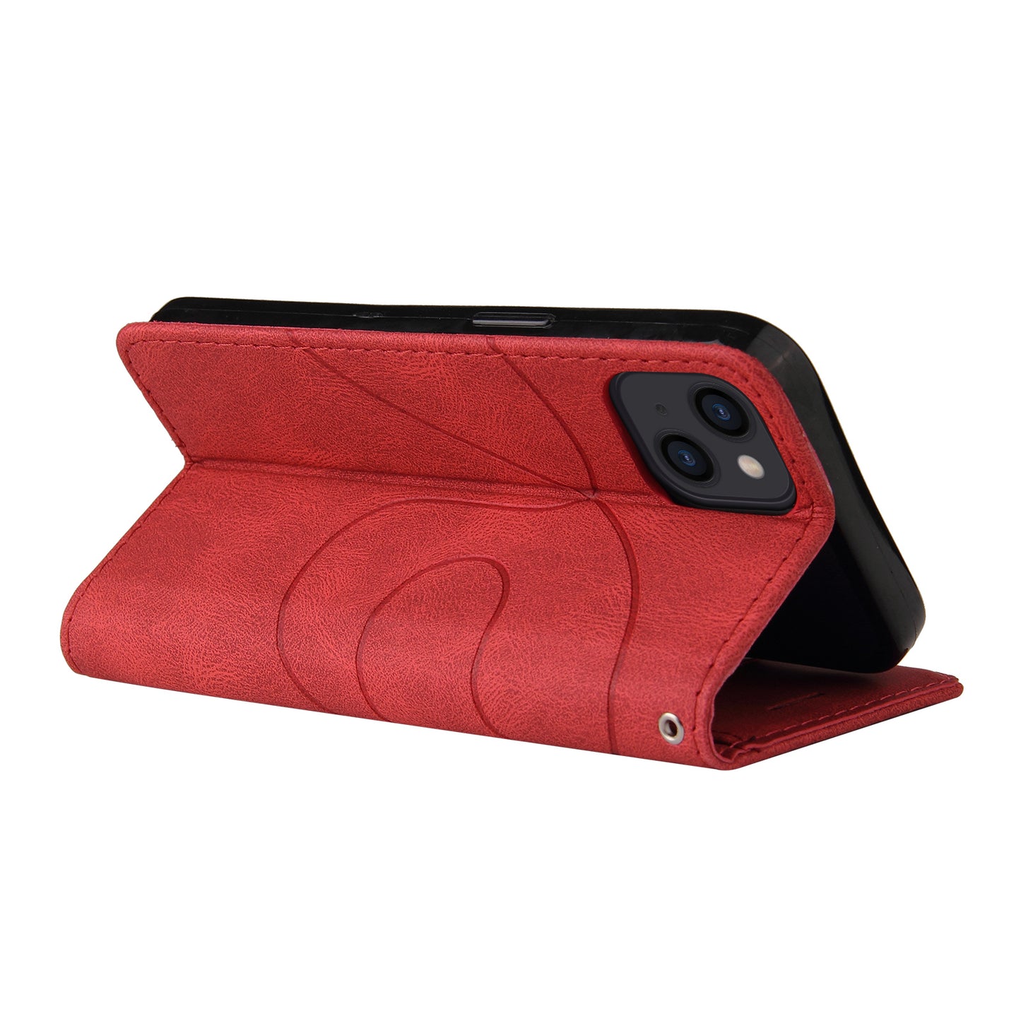 KT Leather Series-1 For iPhone 15 Wallet PU Leather Case Dual-color Splicing Anti-drop Stand Cover