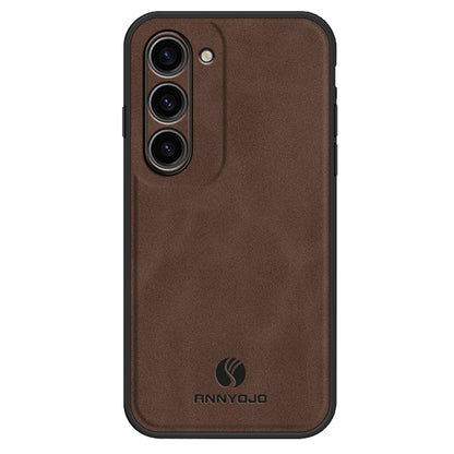 ANNYOJO For Samsung Galaxy S23+ PU Leather Coated PC+TPU Cover Magnetic Car Mount Phone Case