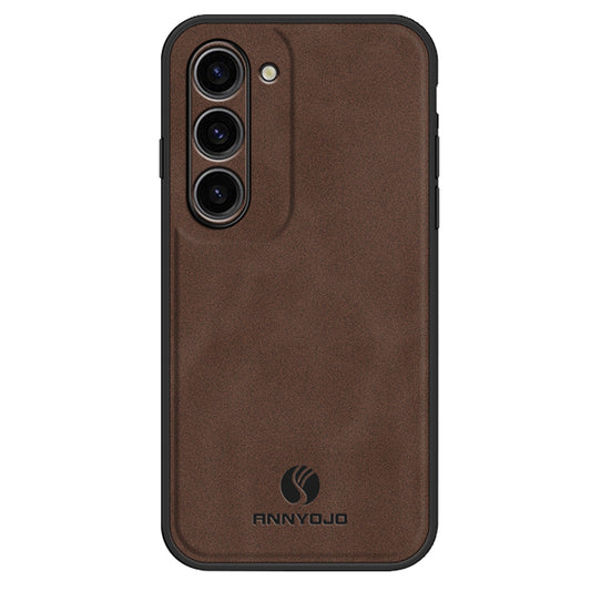 ANNYOJO For Samsung Galaxy S23+ PU Leather Coated PC+TPU Cover Magnetic Car Mount Phone Case