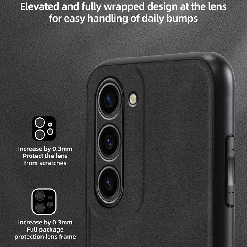 ANNYOJO For Samsung Galaxy S23+ PU Leather Coated PC+TPU Cover Magnetic Car Mount Phone Case