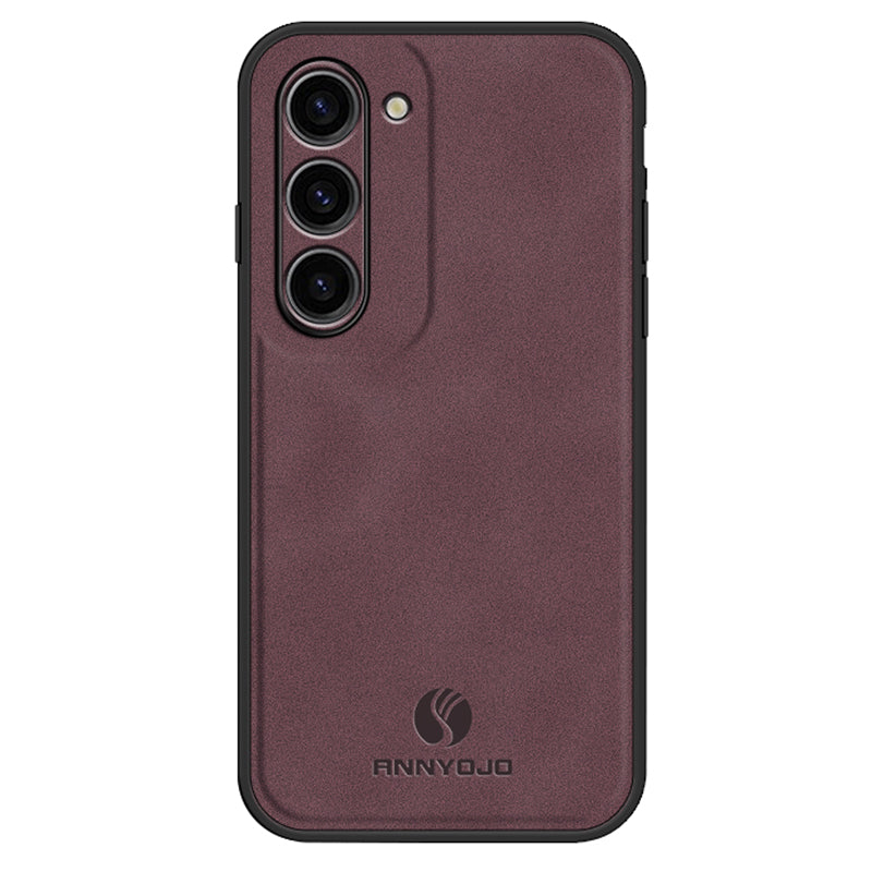 ANNYOJO For Samsung Galaxy S23+ PU Leather Coated PC+TPU Cover Magnetic Car Mount Phone Case