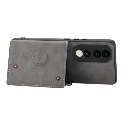 Phone Case for Honor 90 Card Holder Kickstand Drop Resistant PU Leather Coated TPU Back Cover