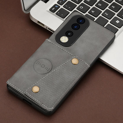 Phone Case for Honor 90 Card Holder Kickstand Drop Resistant PU Leather Coated TPU Back Cover