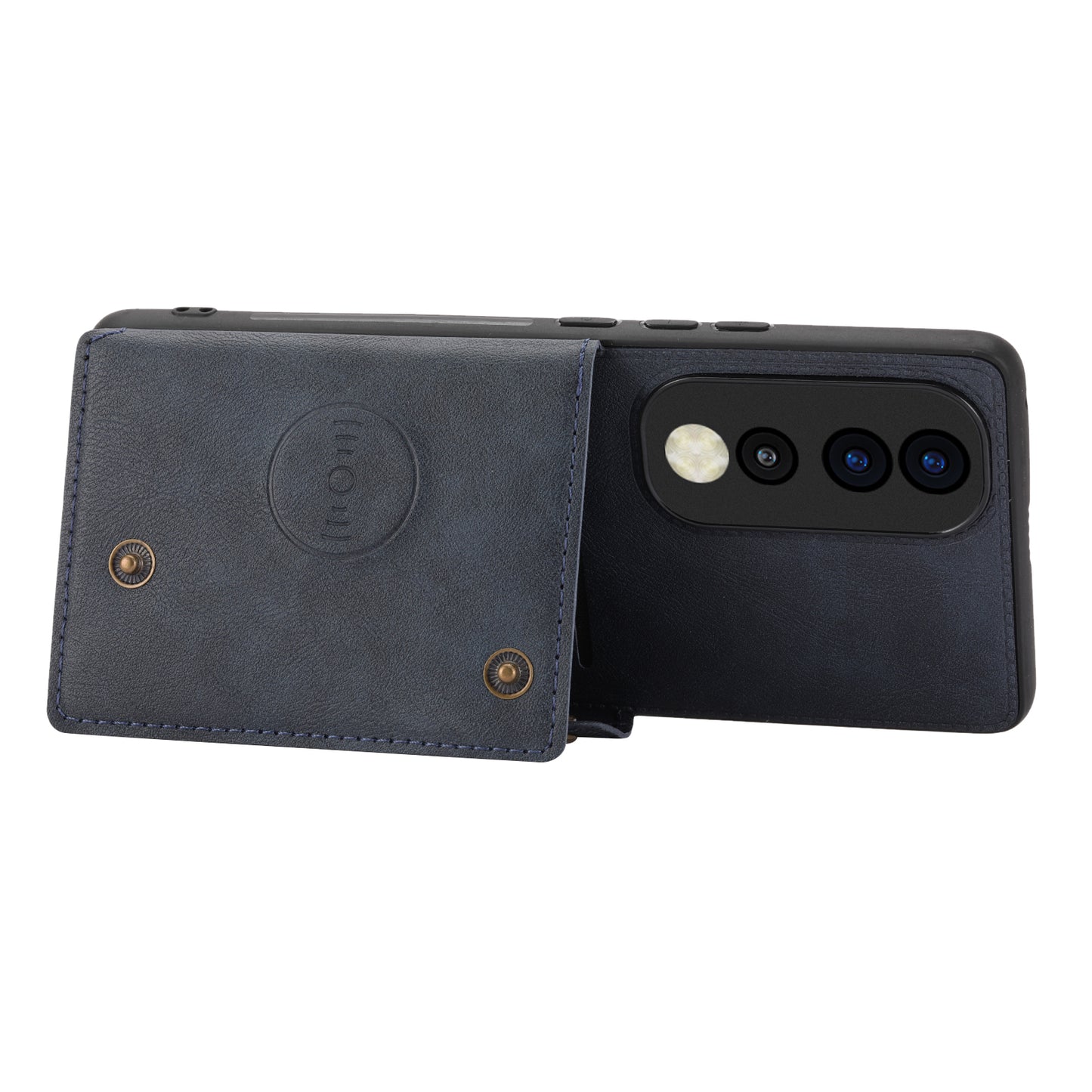 Phone Case for Honor 90 Card Holder Kickstand Drop Resistant PU Leather Coated TPU Back Cover