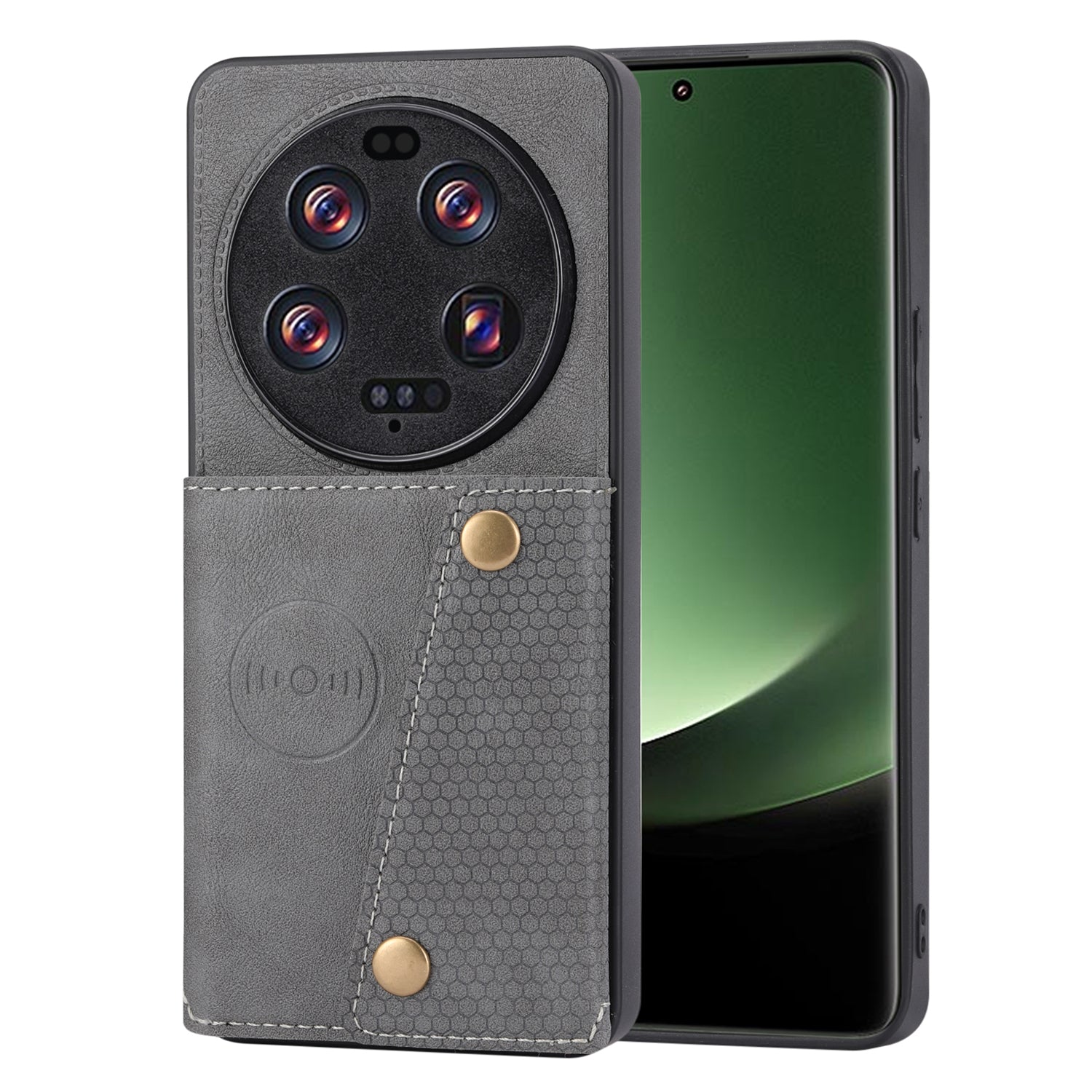 Phone Case for Xiaomi 13 Ultra Card Holder Kickstand PU Leather Coated TPU Shockproof Back Cover