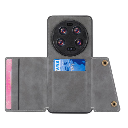 Phone Case for Xiaomi 13 Ultra Card Holder Kickstand PU Leather Coated TPU Shockproof Back Cover