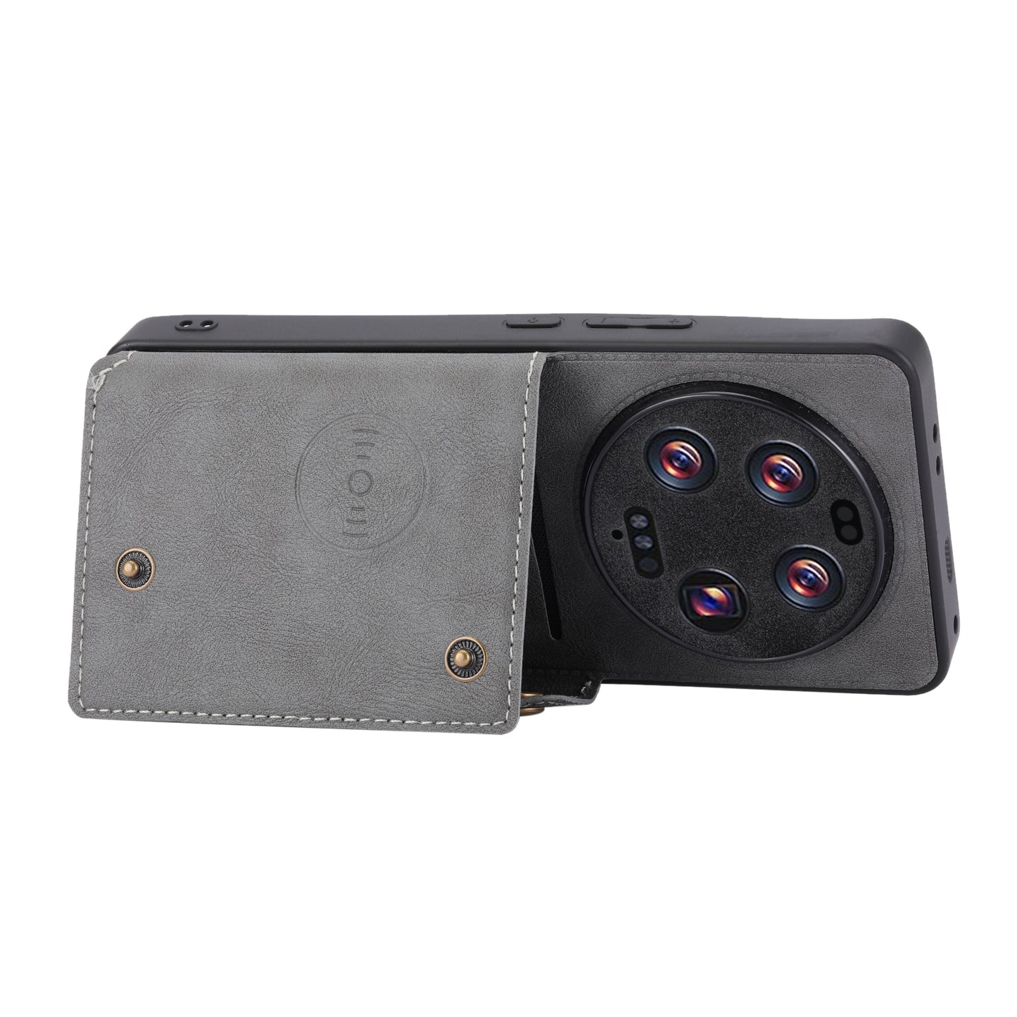 Phone Case for Xiaomi 13 Ultra Card Holder Kickstand PU Leather Coated TPU Shockproof Back Cover