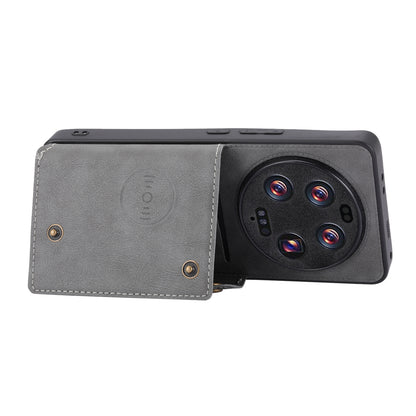 Phone Case for Xiaomi 13 Ultra Card Holder Kickstand PU Leather Coated TPU Shockproof Back Cover