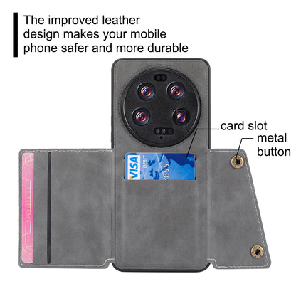 Phone Case for Xiaomi 13 Ultra Card Holder Kickstand PU Leather Coated TPU Shockproof Back Cover