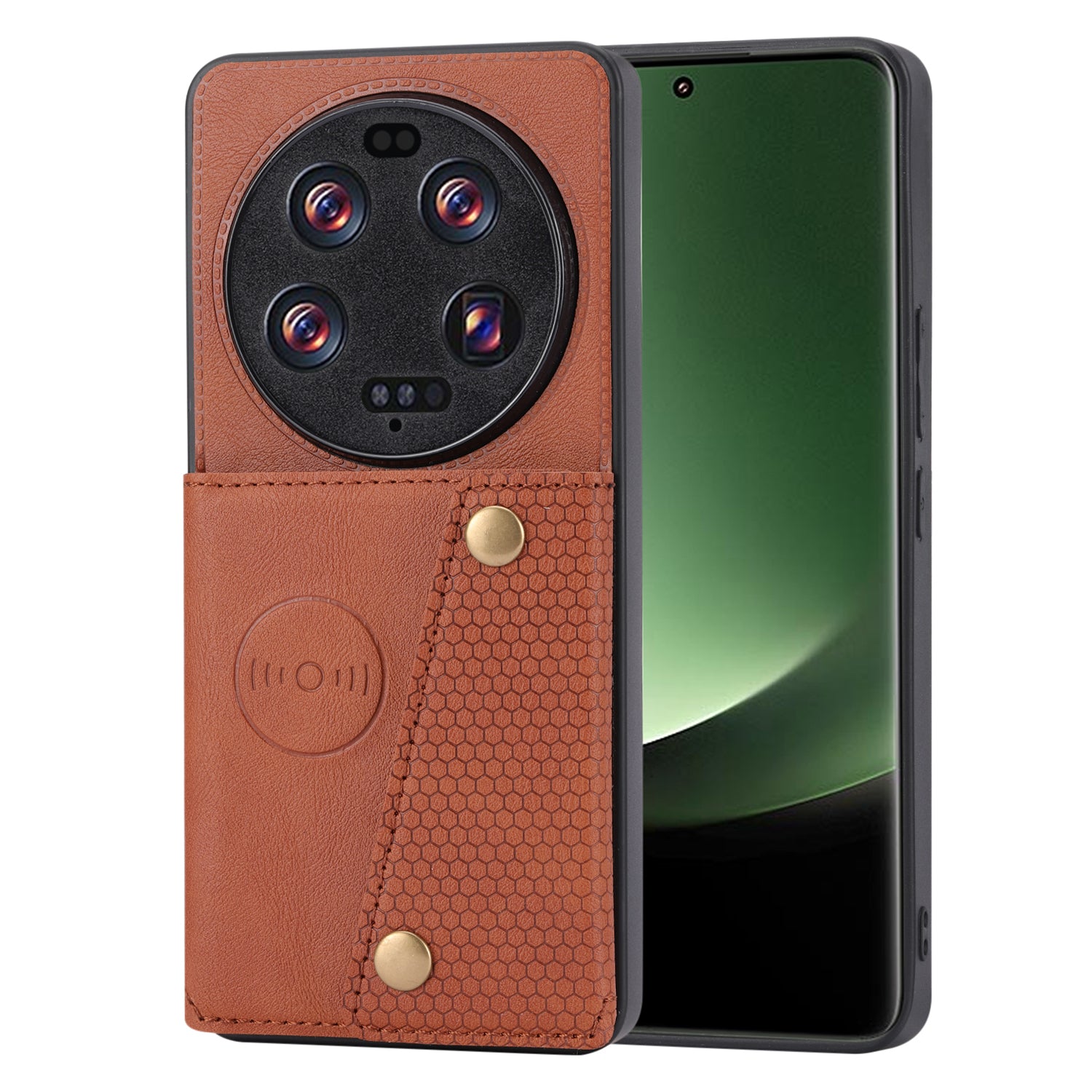 Phone Case for Xiaomi 13 Ultra Card Holder Kickstand PU Leather Coated TPU Shockproof Back Cover