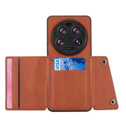 Phone Case for Xiaomi 13 Ultra Card Holder Kickstand PU Leather Coated TPU Shockproof Back Cover