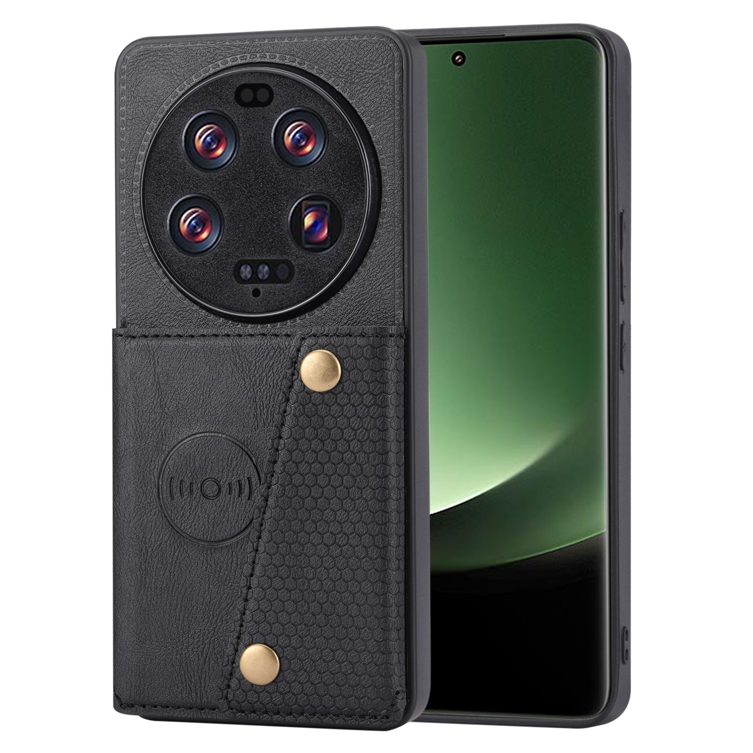 Phone Case for Xiaomi 13 Ultra Card Holder Kickstand PU Leather Coated TPU Shockproof Back Cover