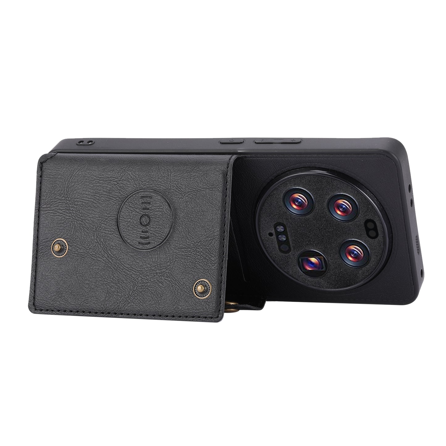 Phone Case for Xiaomi 13 Ultra Card Holder Kickstand PU Leather Coated TPU Shockproof Back Cover