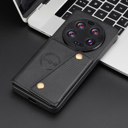 Phone Case for Xiaomi 13 Ultra Card Holder Kickstand PU Leather Coated TPU Shockproof Back Cover