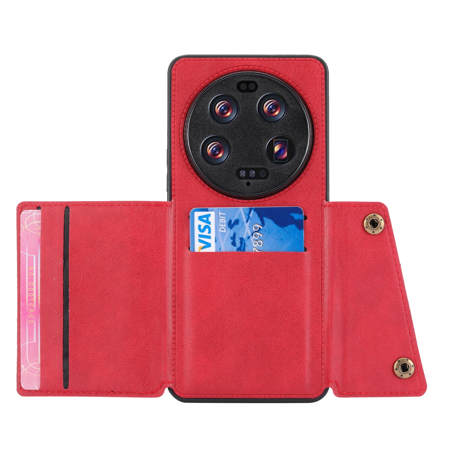 Phone Case for Xiaomi 13 Ultra Card Holder Kickstand PU Leather Coated TPU Shockproof Back Cover