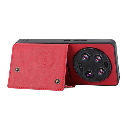 Phone Case for Xiaomi 13 Ultra Card Holder Kickstand PU Leather Coated TPU Shockproof Back Cover