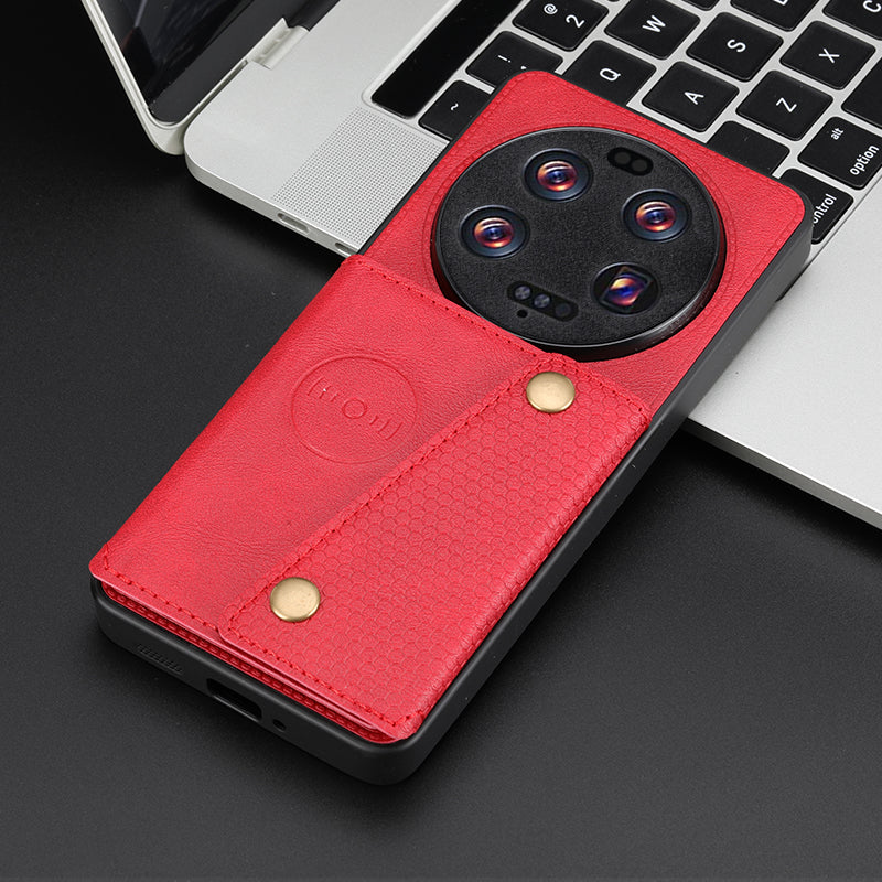 Phone Case for Xiaomi 13 Ultra Card Holder Kickstand PU Leather Coated TPU Shockproof Back Cover