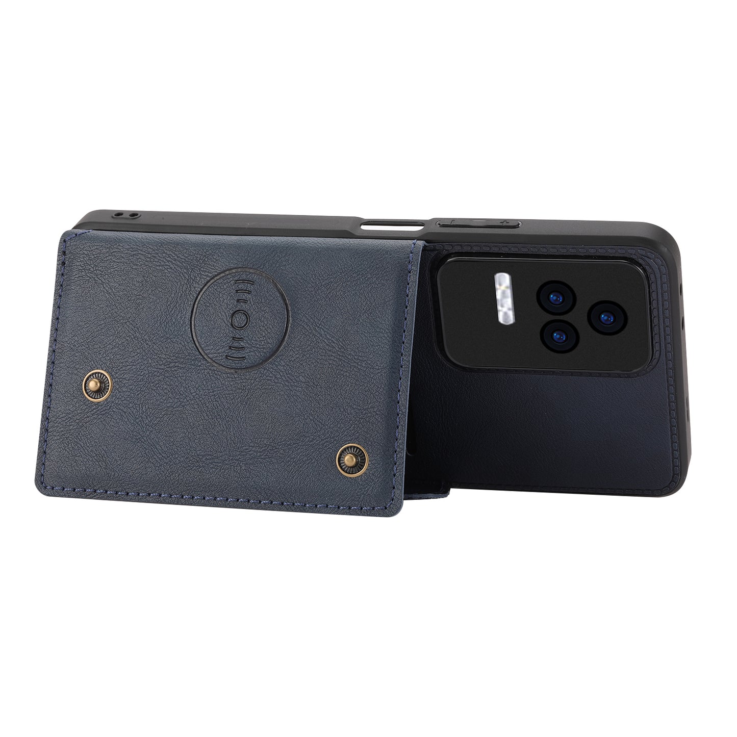 For Xiaomi Redmi K40S 5G / Poco F4 5G Card Holder Kickstand PU Leather Coated TPU Anti-fall Phone Cover