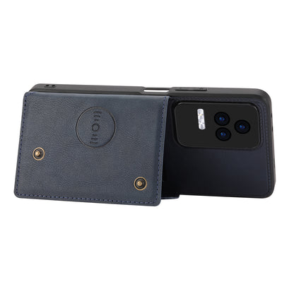 For Xiaomi Redmi K40S 5G / Poco F4 5G Card Holder Kickstand PU Leather Coated TPU Anti-fall Phone Cover