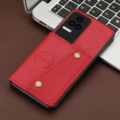 For Xiaomi Redmi K40S 5G / Poco F4 5G Card Holder Kickstand PU Leather Coated TPU Anti-fall Phone Cover