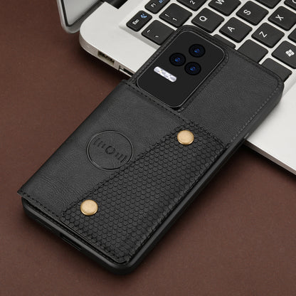 For Xiaomi Redmi K40S 5G / Poco F4 5G Card Holder Kickstand PU Leather Coated TPU Anti-fall Phone Cover