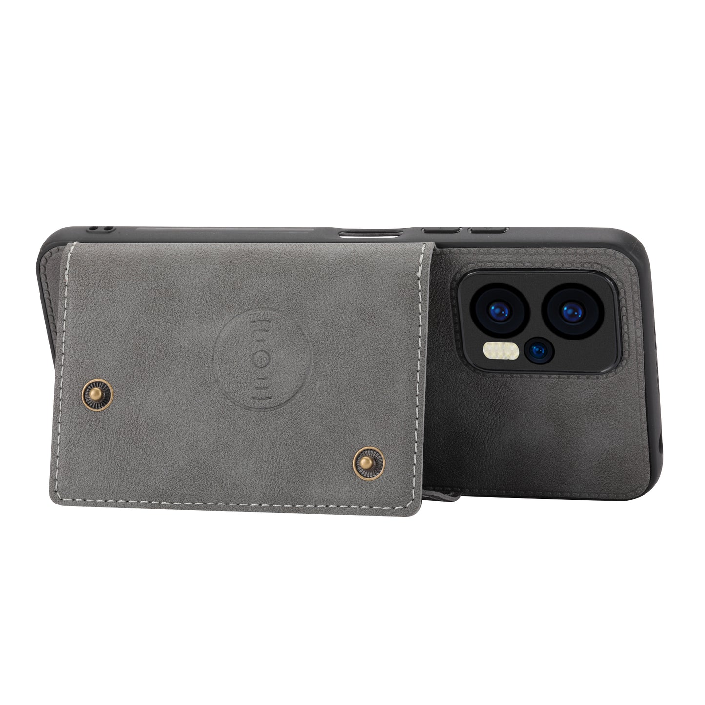 For Xiaomi Redmi Note 12 Turbo / Poco F5 5G Kickstand PU Leather Coated TPU Phone Cover with Card Slots