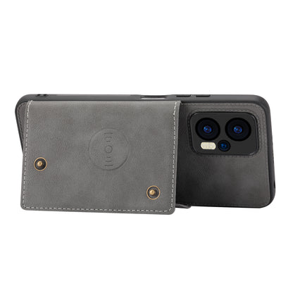 For Xiaomi Redmi Note 12 Turbo / Poco F5 5G Kickstand PU Leather Coated TPU Phone Cover with Card Slots