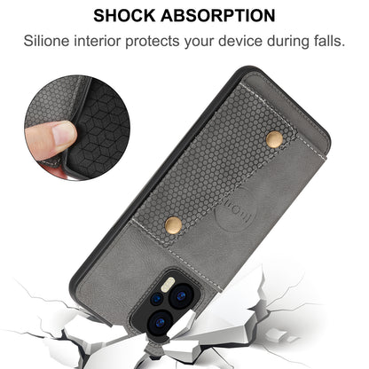 For Xiaomi Redmi Note 12 Turbo / Poco F5 5G Kickstand PU Leather Coated TPU Phone Cover with Card Slots