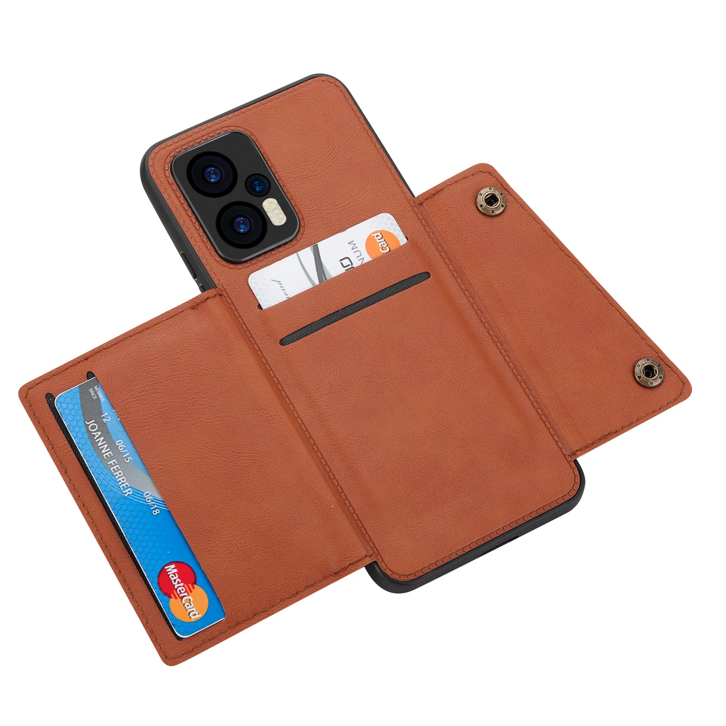 For Xiaomi Redmi Note 12 Turbo / Poco F5 5G Kickstand PU Leather Coated TPU Phone Cover with Card Slots