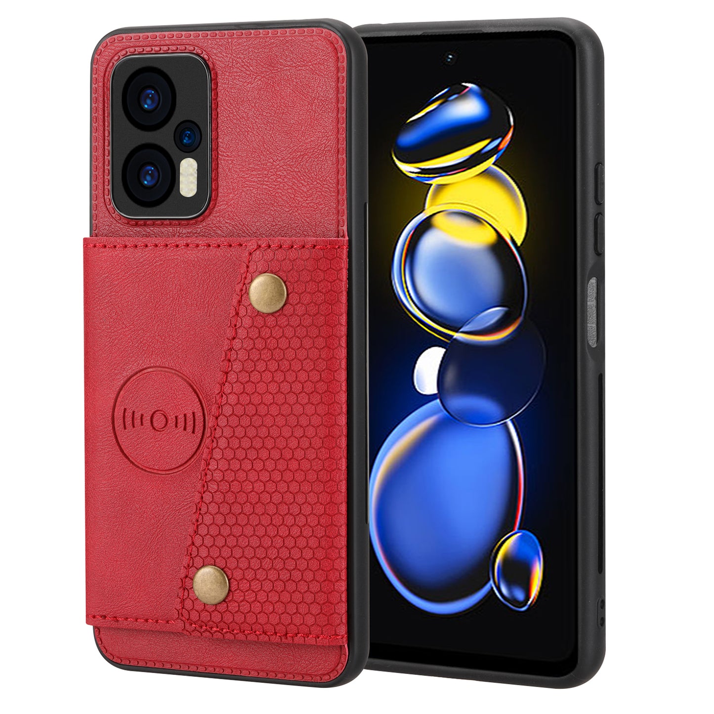 For Xiaomi Redmi Note 12 Turbo / Poco F5 5G Kickstand PU Leather Coated TPU Phone Cover with Card Slots