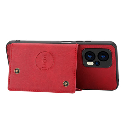 For Xiaomi Redmi Note 12 Turbo / Poco F5 5G Kickstand PU Leather Coated TPU Phone Cover with Card Slots