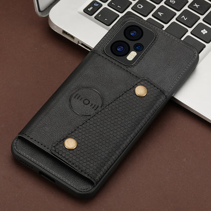 For Xiaomi Redmi Note 12 Turbo / Poco F5 5G Kickstand PU Leather Coated TPU Phone Cover with Card Slots