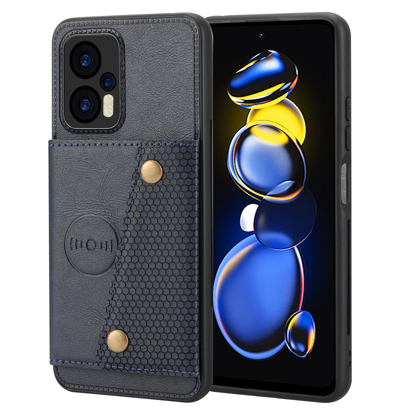 For Xiaomi Redmi Note 12 Turbo / Poco F5 5G Kickstand PU Leather Coated TPU Phone Cover with Card Slots