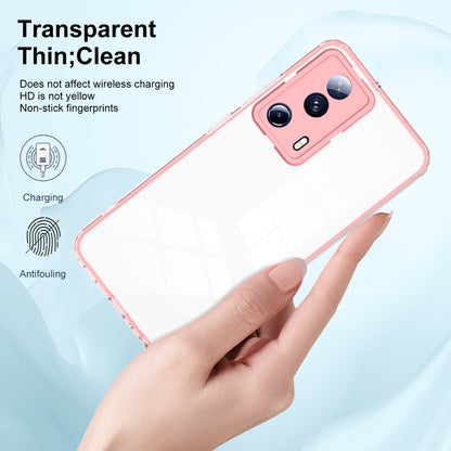 For Xiaomi 13 Lite / Civi 2 5G TPU Backplate + PC Frame + PC Camera Ring Hybrid Case Clear Shockproof Phone Cover