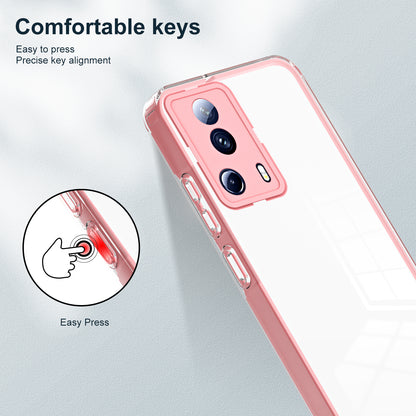 For Xiaomi 13 Lite / Civi 2 5G TPU Backplate + PC Frame + PC Camera Ring Hybrid Case Clear Shockproof Phone Cover