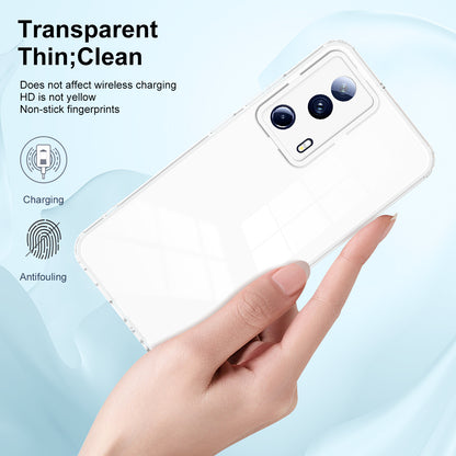 For Xiaomi 13 Lite / Civi 2 5G TPU Backplate + PC Frame + PC Camera Ring Hybrid Case Clear Shockproof Phone Cover