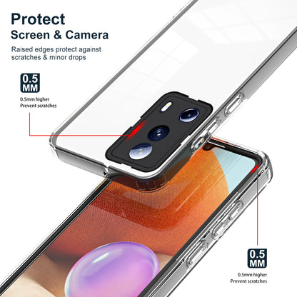 For Xiaomi 13 Lite / Civi 2 5G TPU Backplate + PC Frame + PC Camera Ring Hybrid Case Clear Shockproof Phone Cover