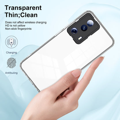 For Xiaomi 13 Lite / Civi 2 5G TPU Backplate + PC Frame + PC Camera Ring Hybrid Case Clear Shockproof Phone Cover