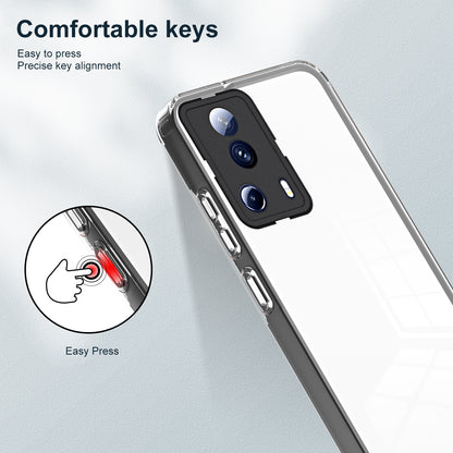 For Xiaomi 13 Lite / Civi 2 5G TPU Backplate + PC Frame + PC Camera Ring Hybrid Case Clear Shockproof Phone Cover